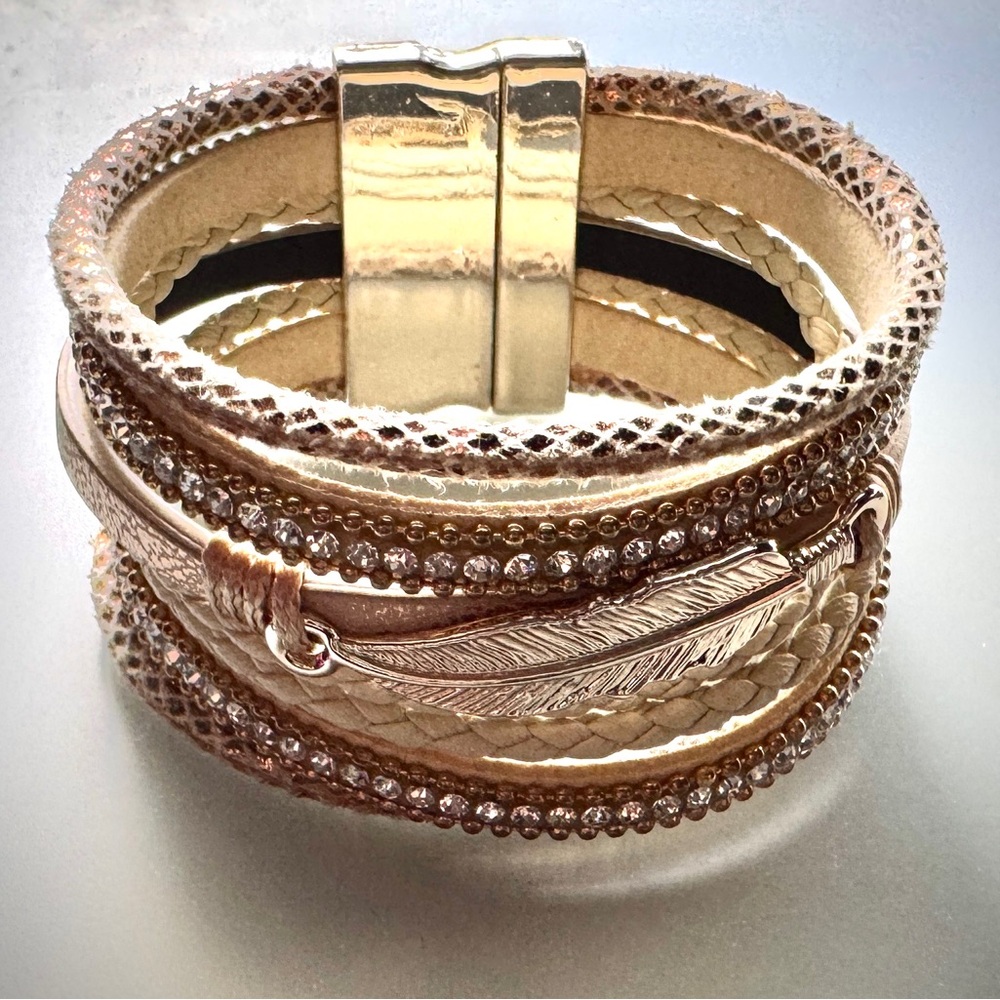 Gold and Brown Multi-Layer Bracelet